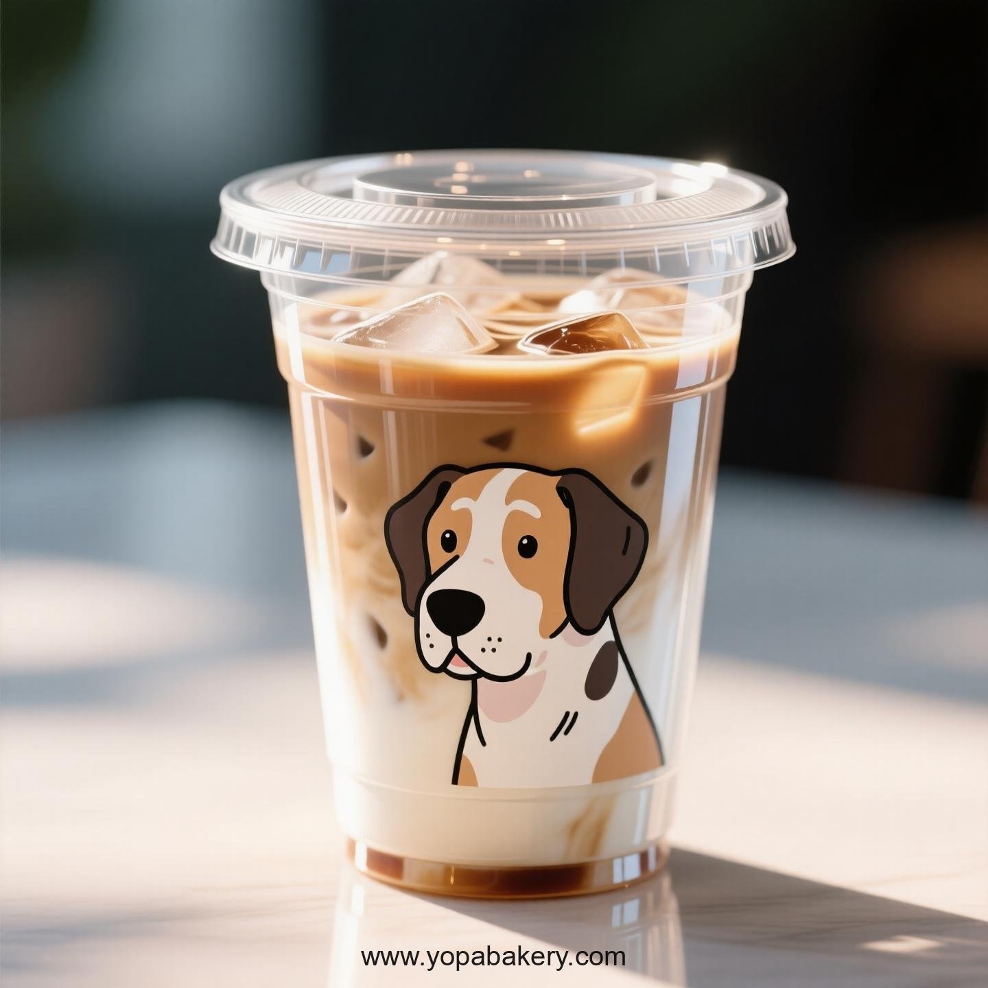 Great Dane Dog Themed Clear Plastic Cups - Disposable PP & PET Coffee Cups with Lids