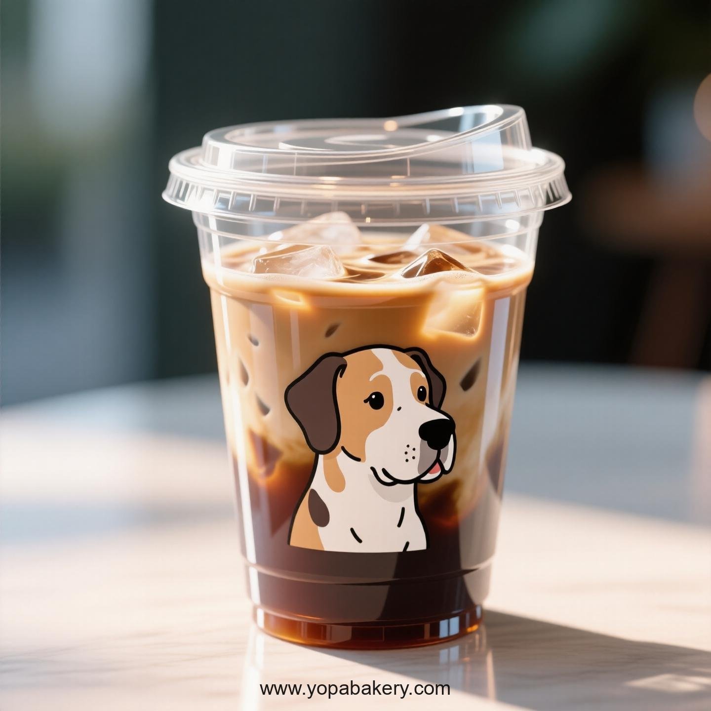 Great Dane Dog Themed Clear Plastic Cups - Disposable PP & PET Coffee Cups with Lids