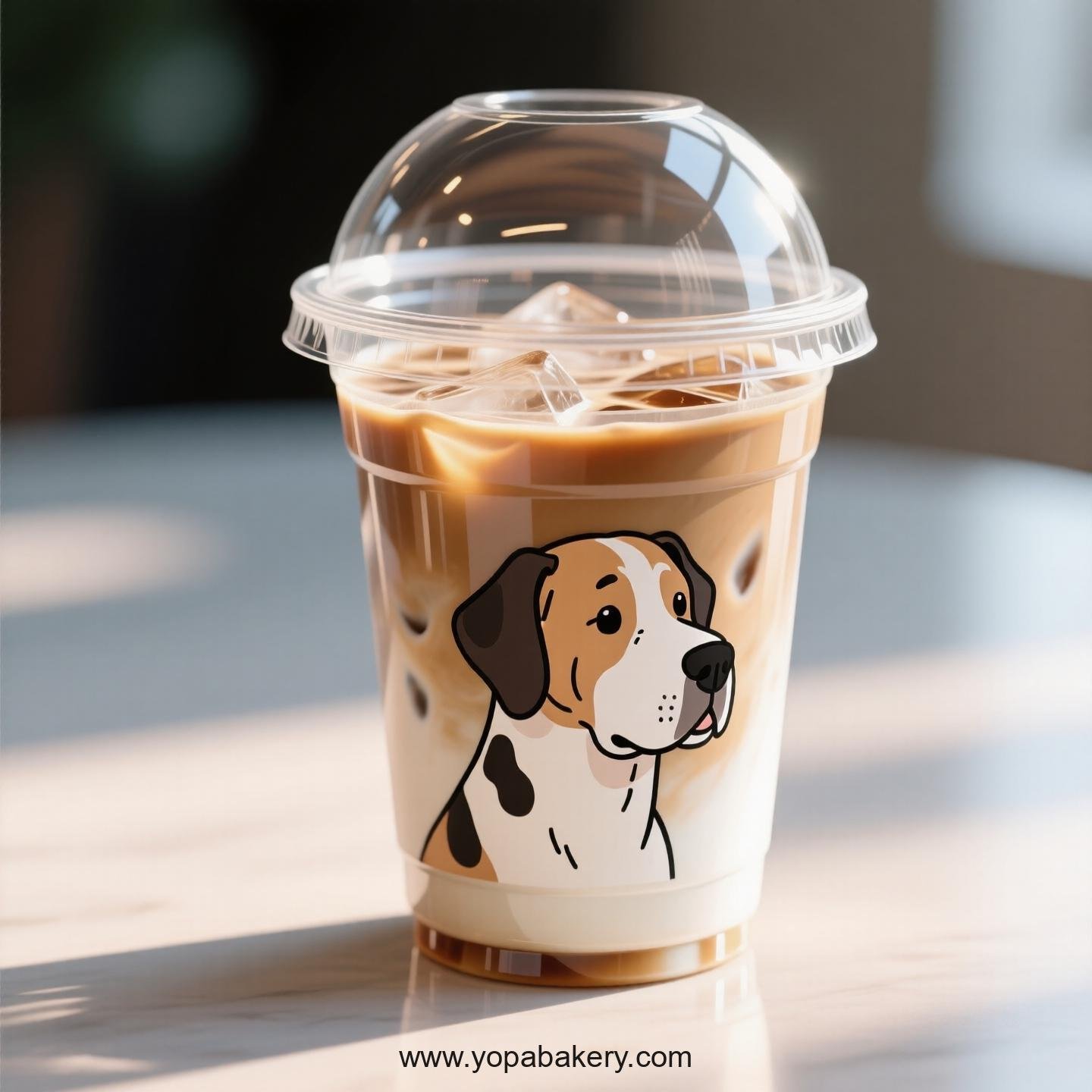 Great Dane Dog Themed Clear Plastic Cups - Disposable PP & PET Coffee Cups with Lids