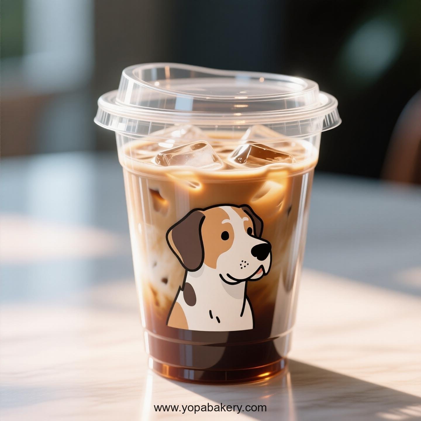 Great Dane Dog Themed Clear Plastic Cups - Disposable PP & PET Coffee Cups with Lids