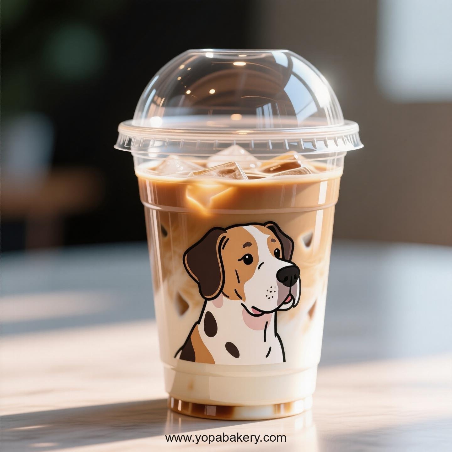 Great Dane Dog Themed Clear Plastic Cups - Disposable PP & PET Coffee Cups with Lids