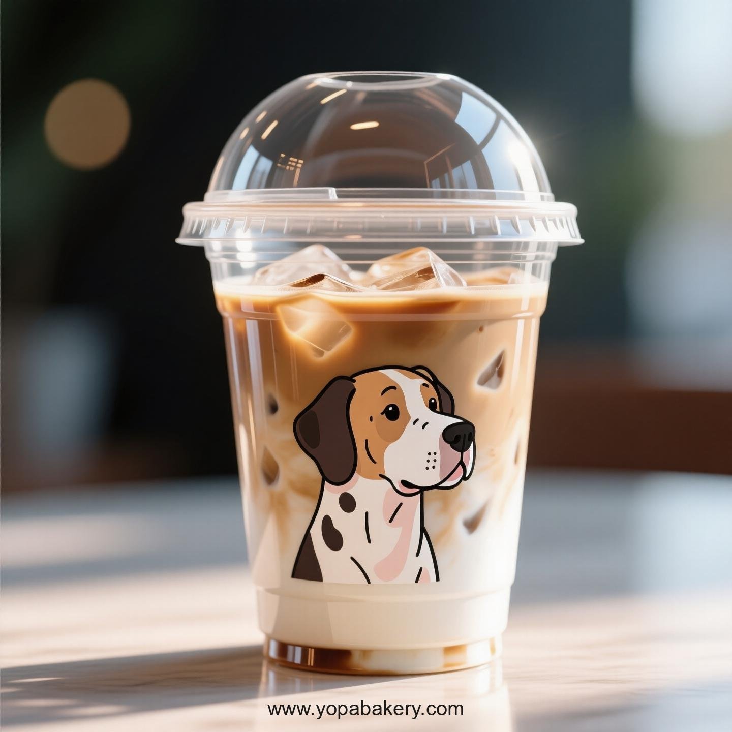 Great Dane Dog Themed Clear Plastic Cups - Disposable PP & PET Coffee Cups with Lids