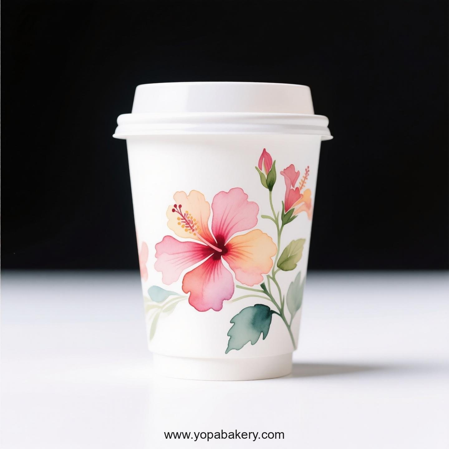 Hibiscus Design Coffee Paper Cups Factory: High-Quality Food Grade