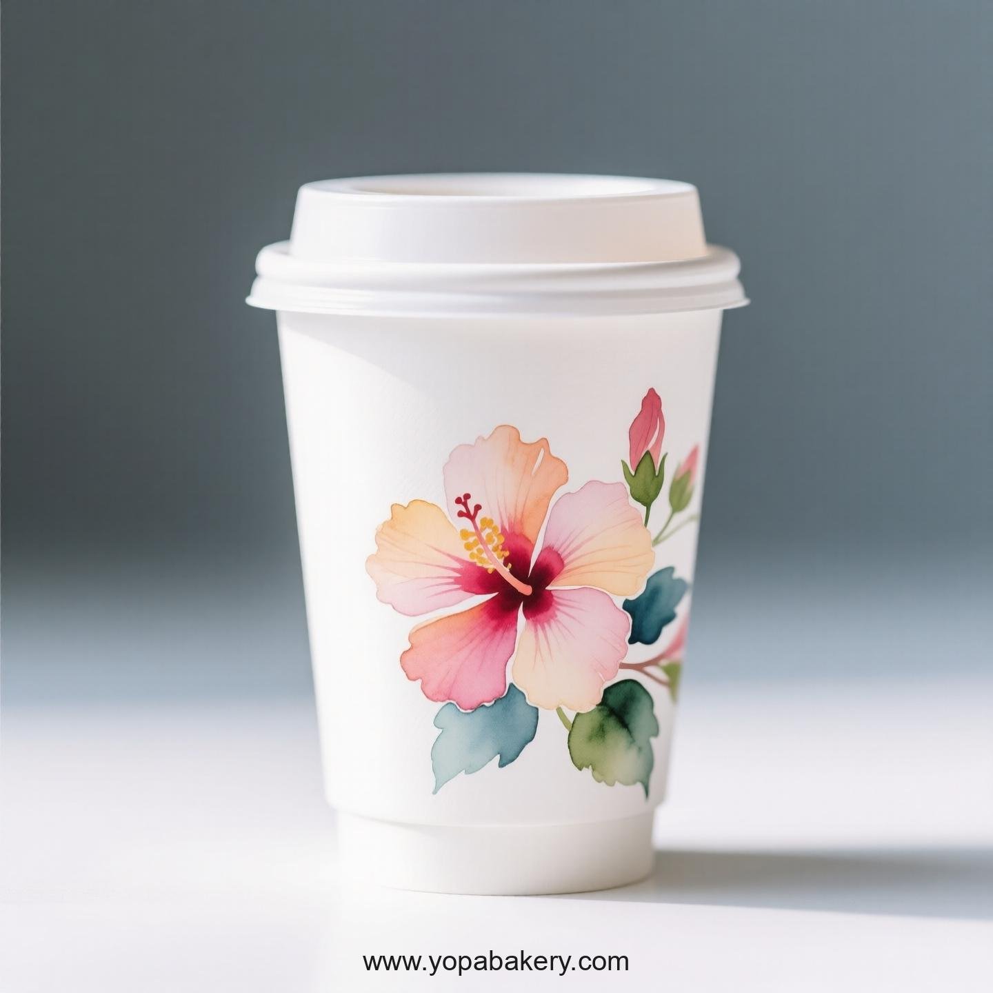 Hibiscus Design Coffee Paper Cups Factory: High-Quality Food Grade
