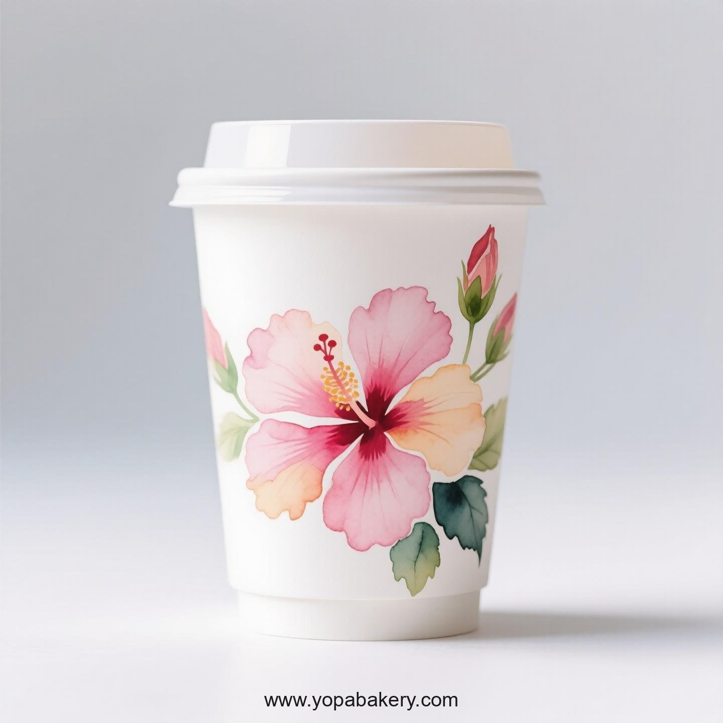 Hibiscus Design Coffee Paper Cups Factory: High-Quality Food Grade