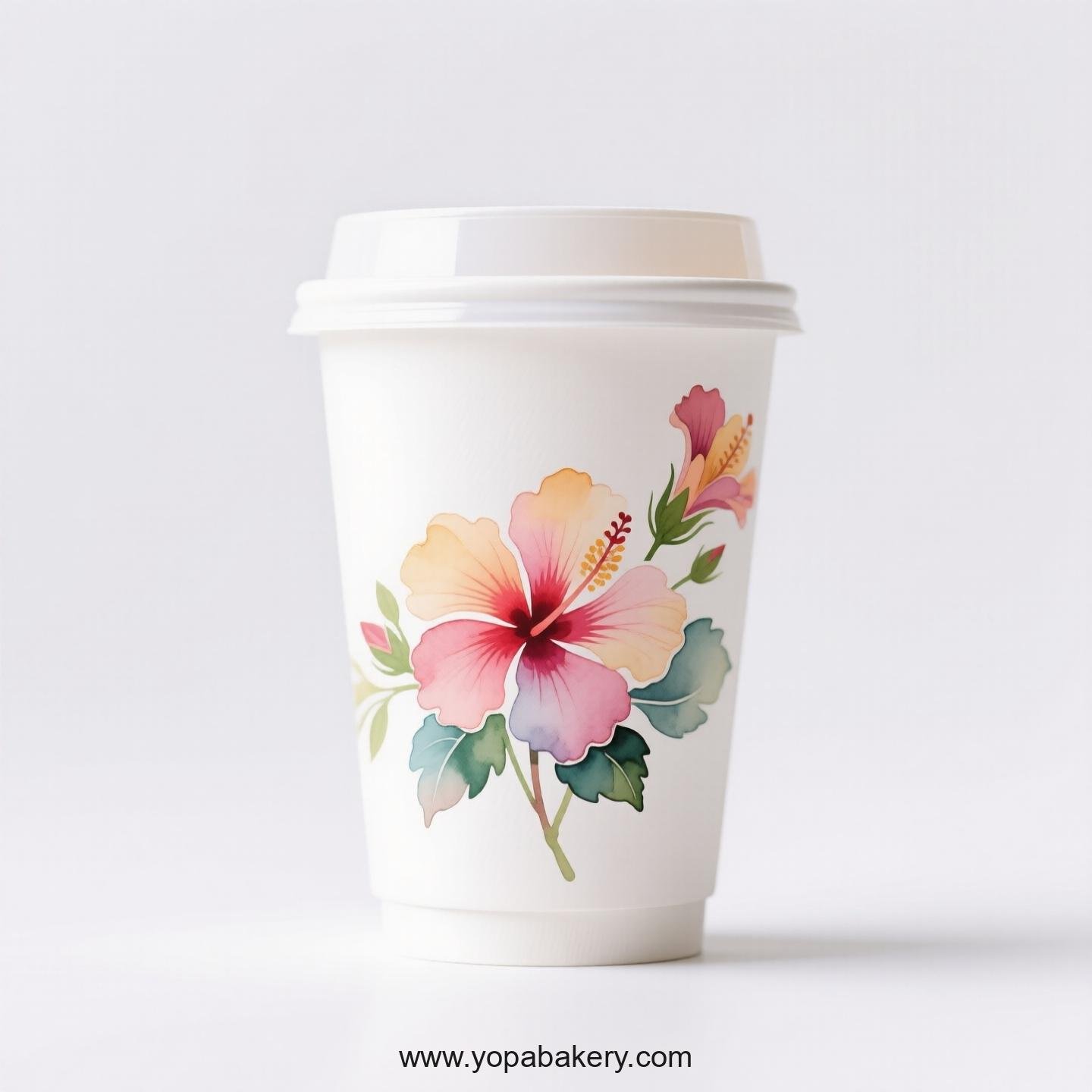 Hibiscus Design Coffee Paper Cups Factory: High-Quality Food Grade