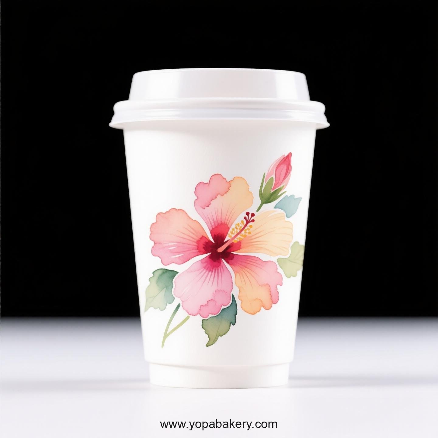 Hibiscus Design Coffee Paper Cups Factory: High-Quality Food Grade