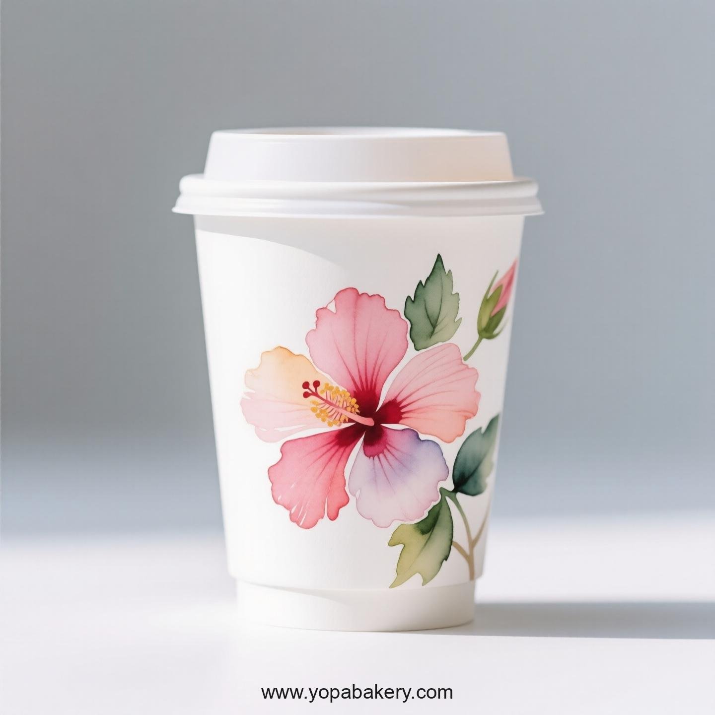 Hibiscus Design Coffee Paper Cups Factory: High-Quality Food Grade
