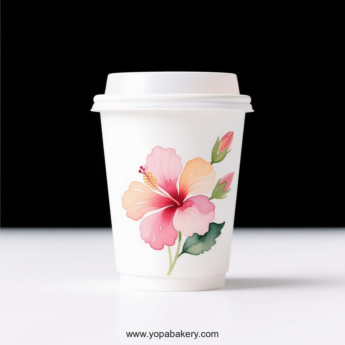 Hibiscus Design Coffee Paper Cups Factory: High-Quality Food Grade