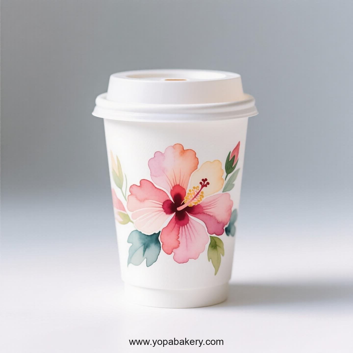 Hibiscus Design Coffee Paper Cups Factory: High-Quality Food Grade