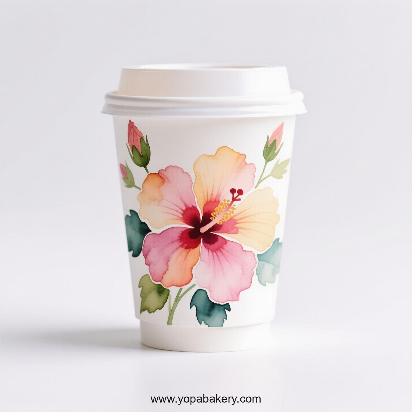 Hibiscus Design Coffee Paper Cups Factory: High-Quality Food Grade