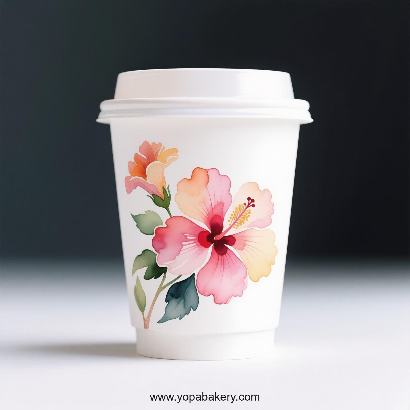 Hibiscus Design Coffee Paper Cups Factory: High-Quality Food Grade