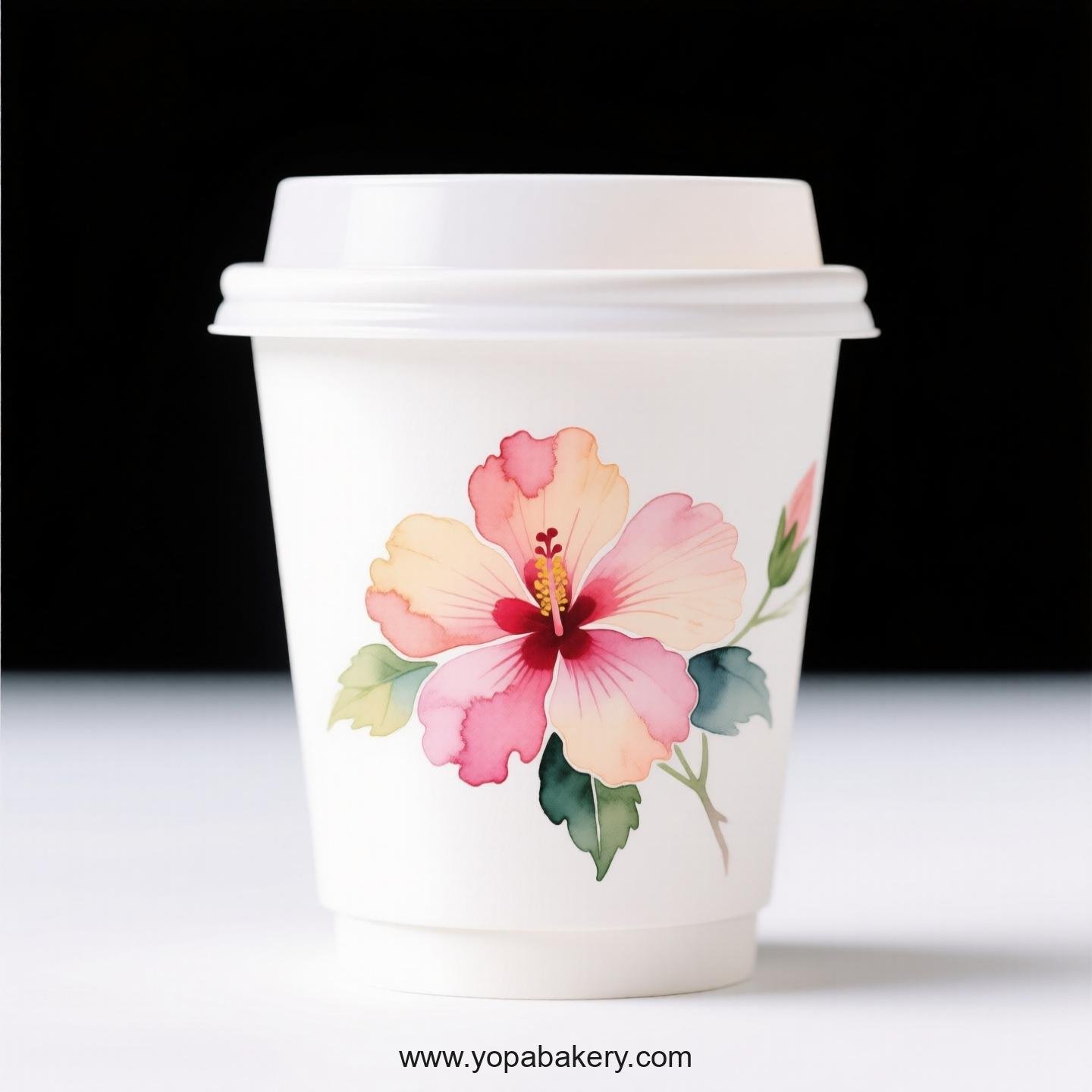 Hibiscus Design Coffee Paper Cups Factory: High-Quality Food Grade