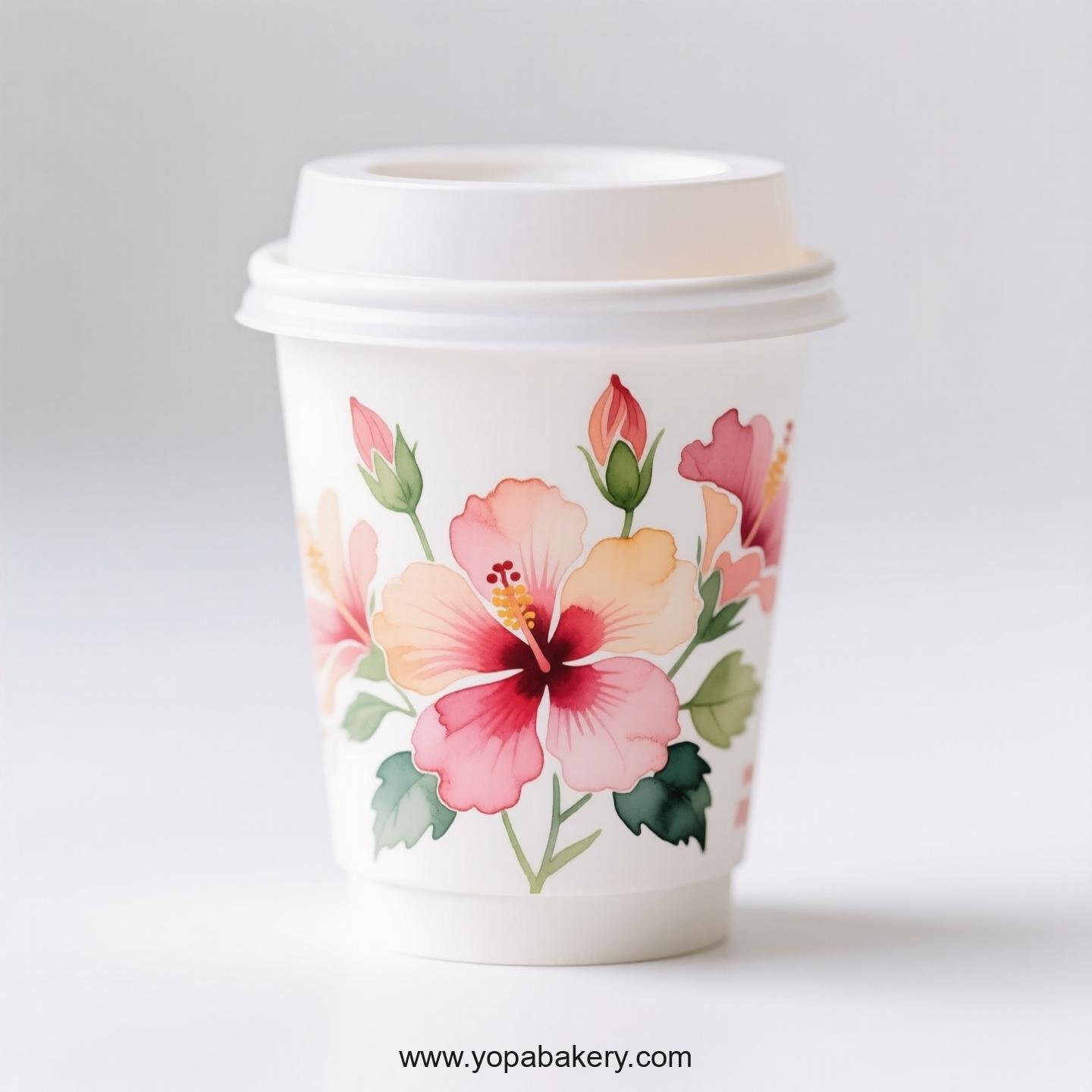 Hibiscus Design Coffee Paper Cups Factory: High-Quality Food Grade