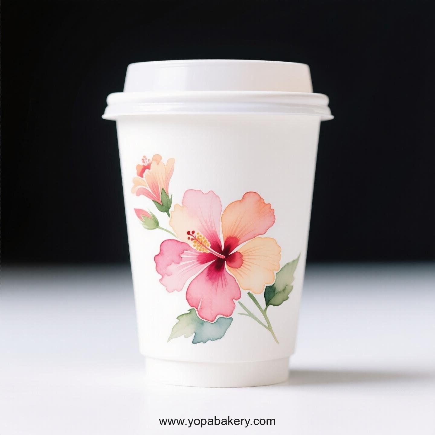 Hibiscus Design Coffee Paper Cups Factory: High-Quality Food Grade