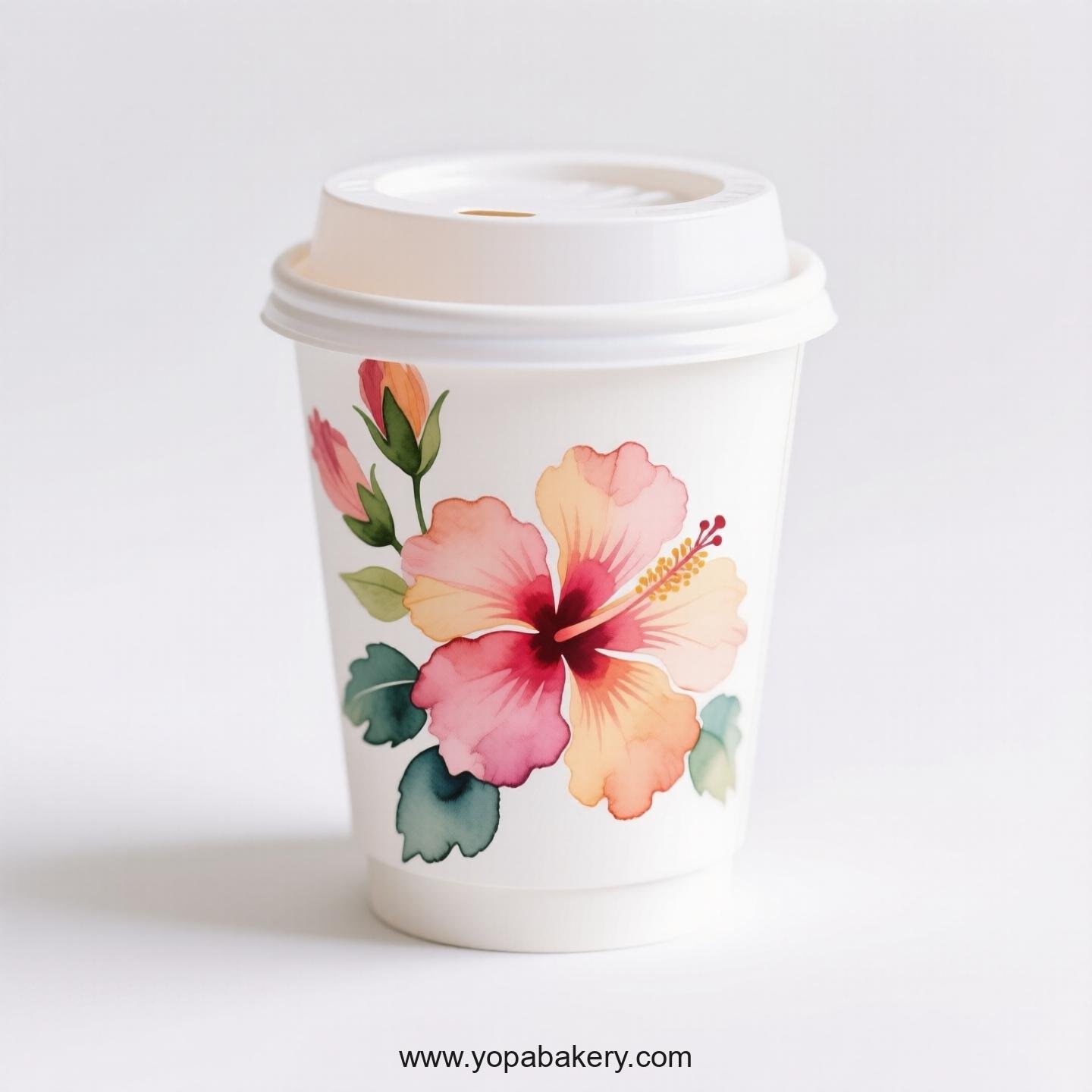 Hibiscus Design Coffee Paper Cups Factory: High-Quality Food Grade