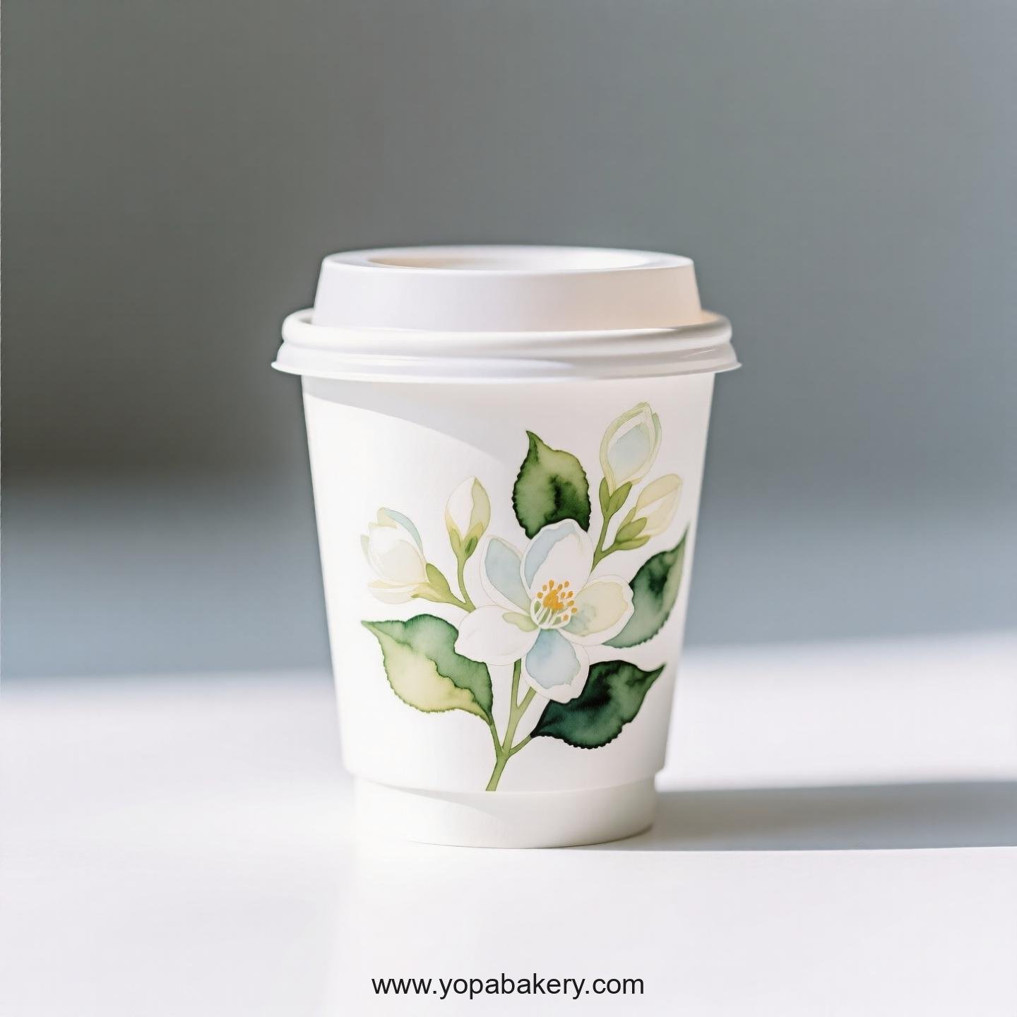 Jasmine Design Coffee Paper Cups Factory: Premium Matte Finish Jasmine Design Coffee Paper Cups Factory: Premium Matte Finish