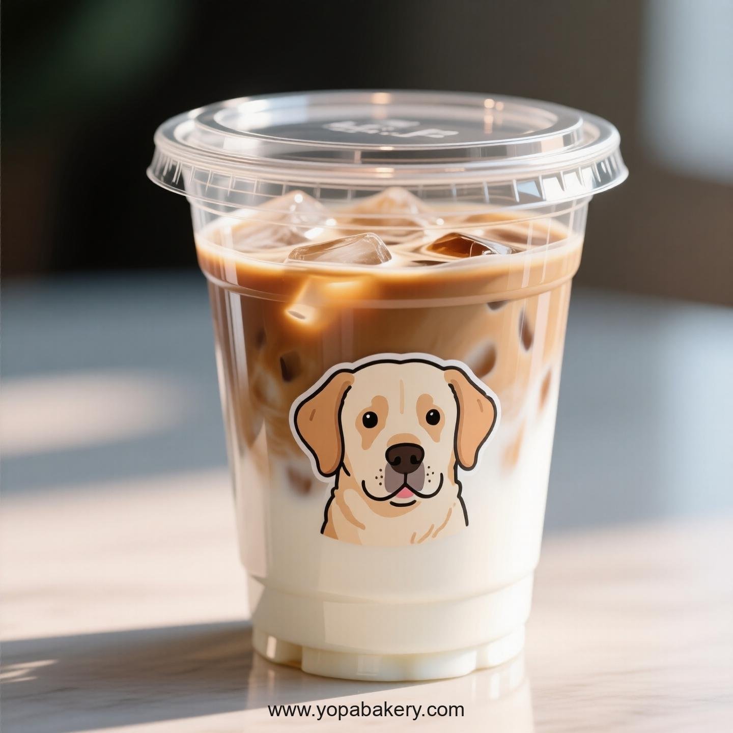 Labrador Retriever Themed Clear Plastic Cups - Disposable PP & PET Coffee Cups with Lids