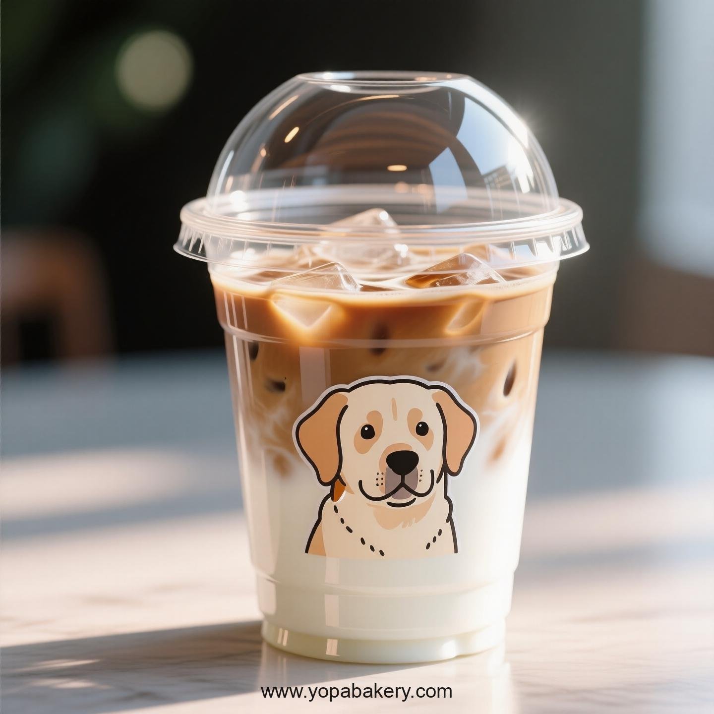 Labrador Retriever Themed Clear Plastic Cups - Disposable PP & PET Coffee Cups with Lids