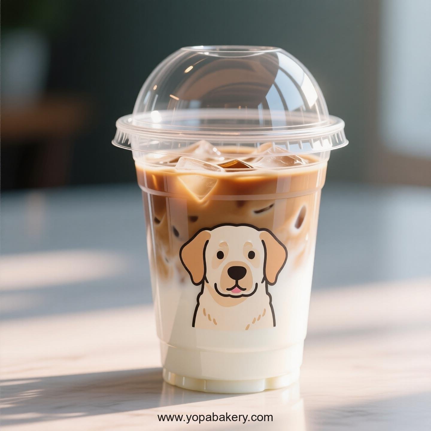 Labrador Retriever Themed Clear Plastic Cups - Disposable PP & PET Coffee Cups with Lids