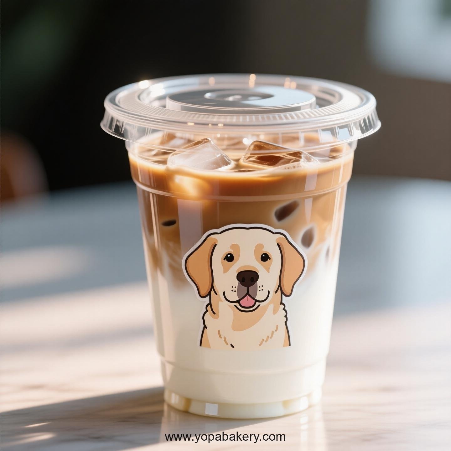 Labrador Retriever Themed Clear Plastic Cups - Disposable PP & PET Coffee Cups with Lids