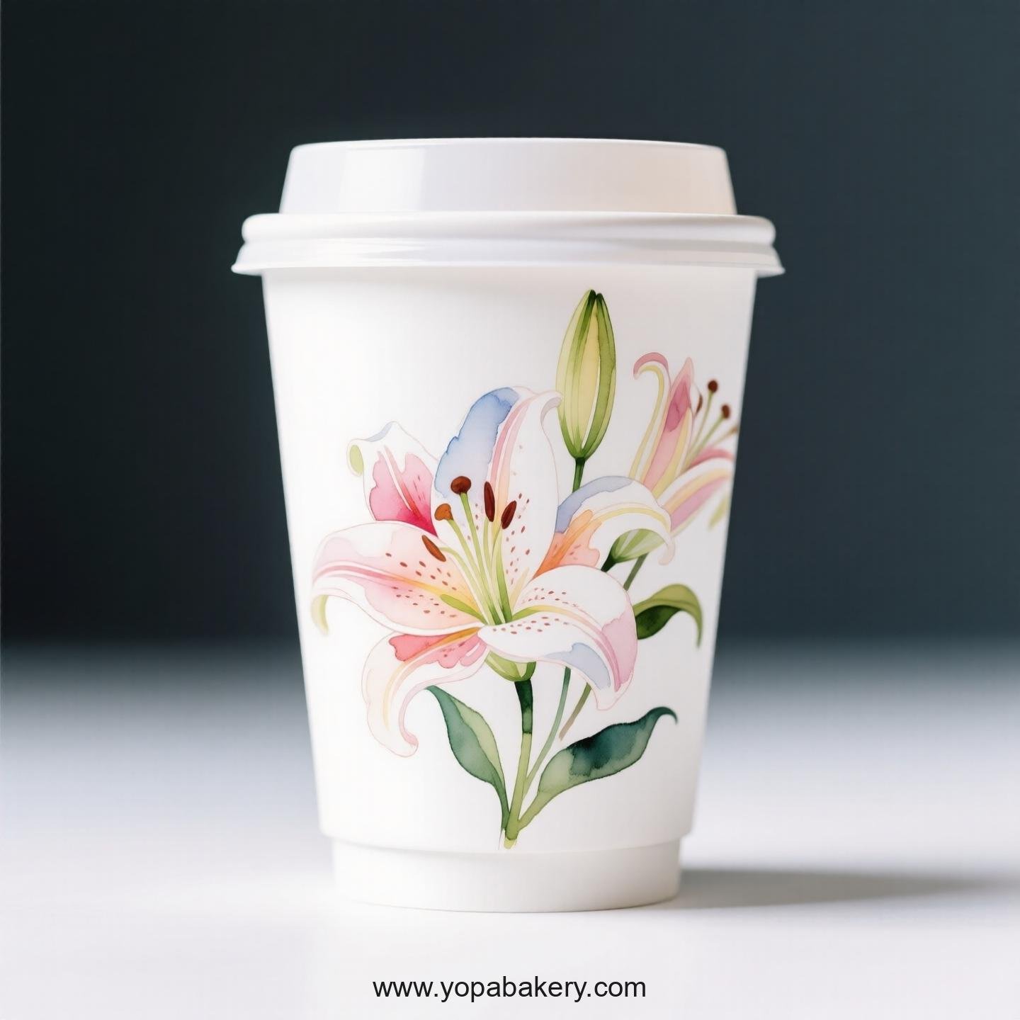 Lily Themed Coffee Paper Cups Supplier: Tailored for Your Cafe