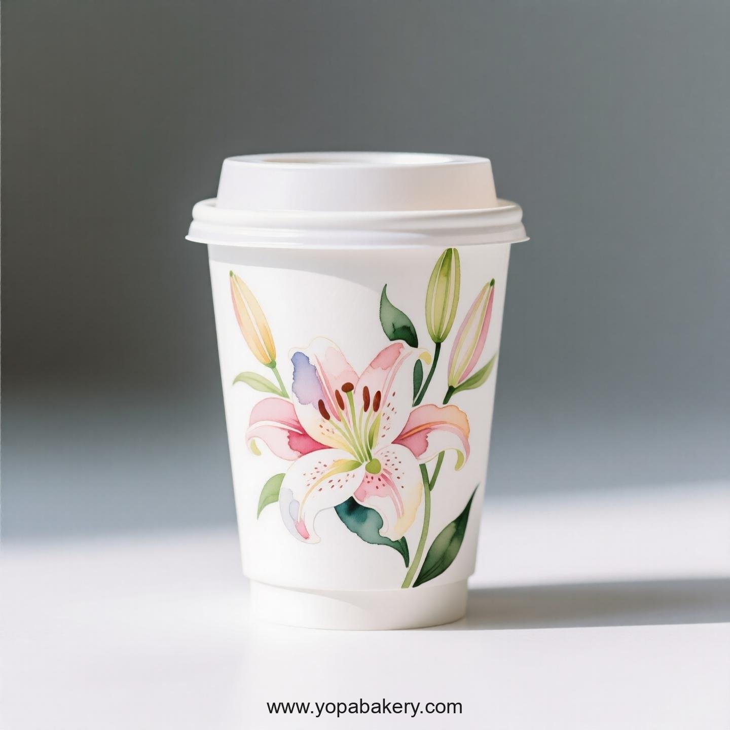 Lily Themed Coffee Paper Cups Supplier: Tailored for Your Cafe