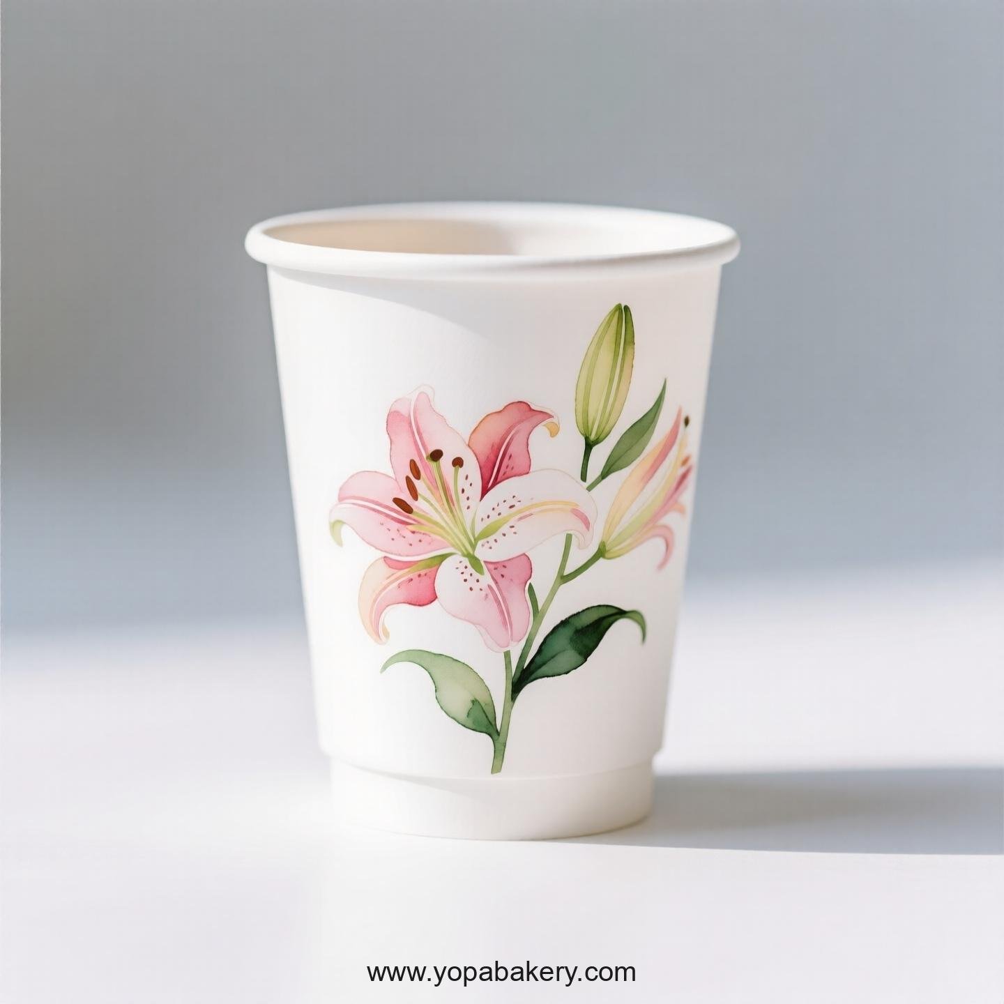 Lily Themed Coffee Paper Cups Supplier: Tailored for Your Cafe