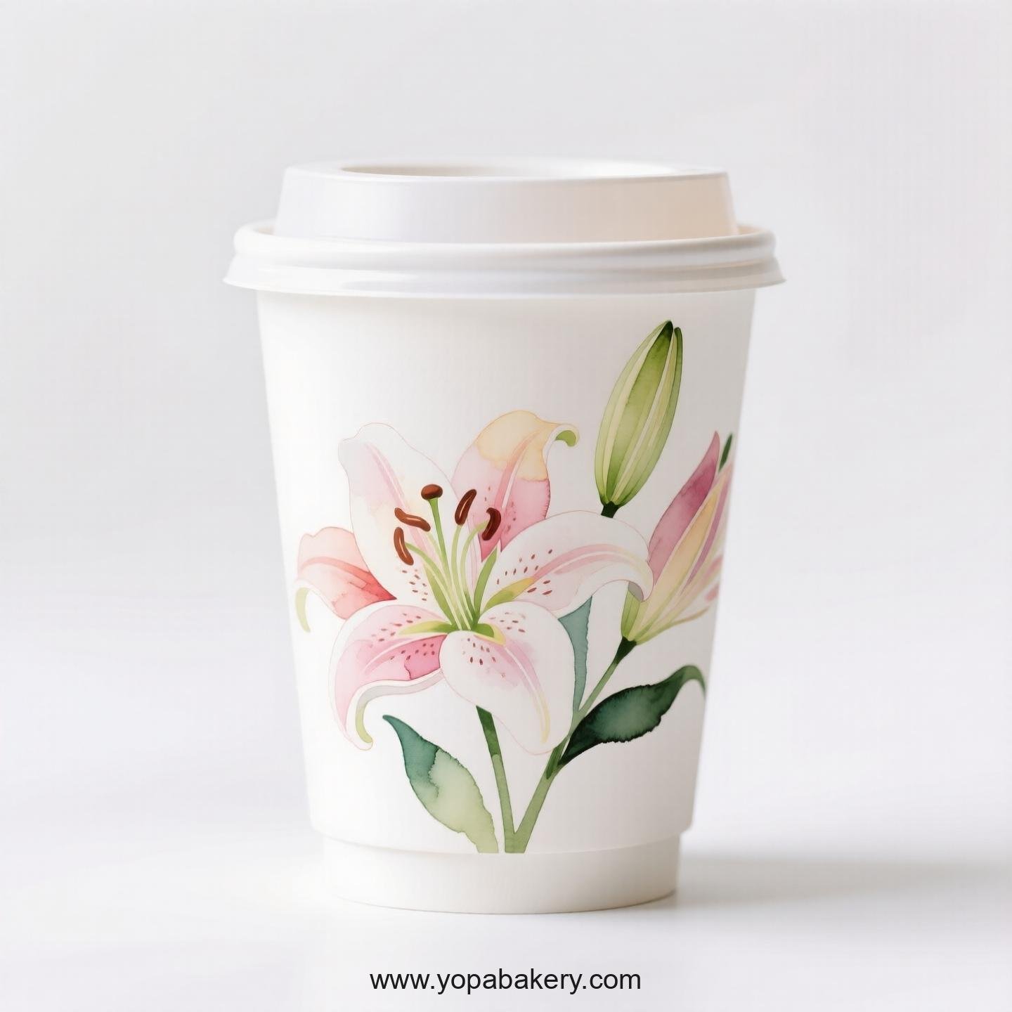 Lily Themed Coffee Paper Cups Supplier: Tailored for Your Cafe