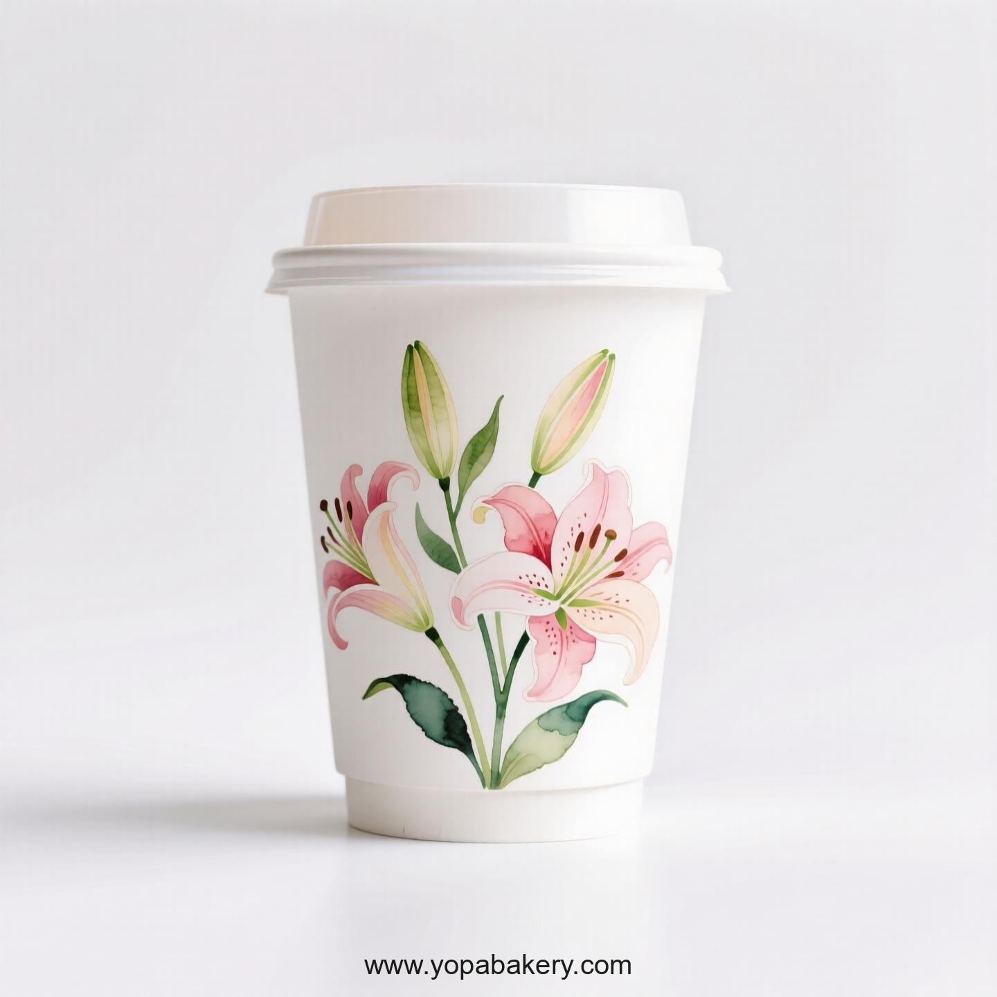 Lily Themed Coffee Paper Cups Supplier: Tailored for Your Cafe