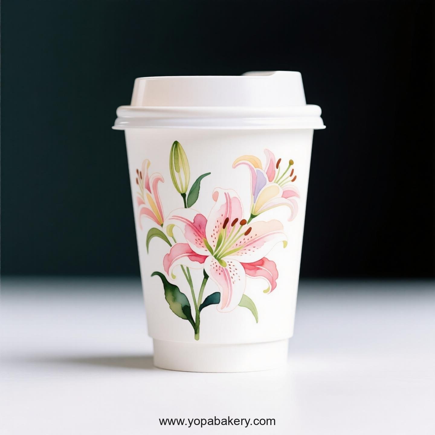 Lily Themed Coffee Paper Cups Supplier: Tailored for Your Cafe