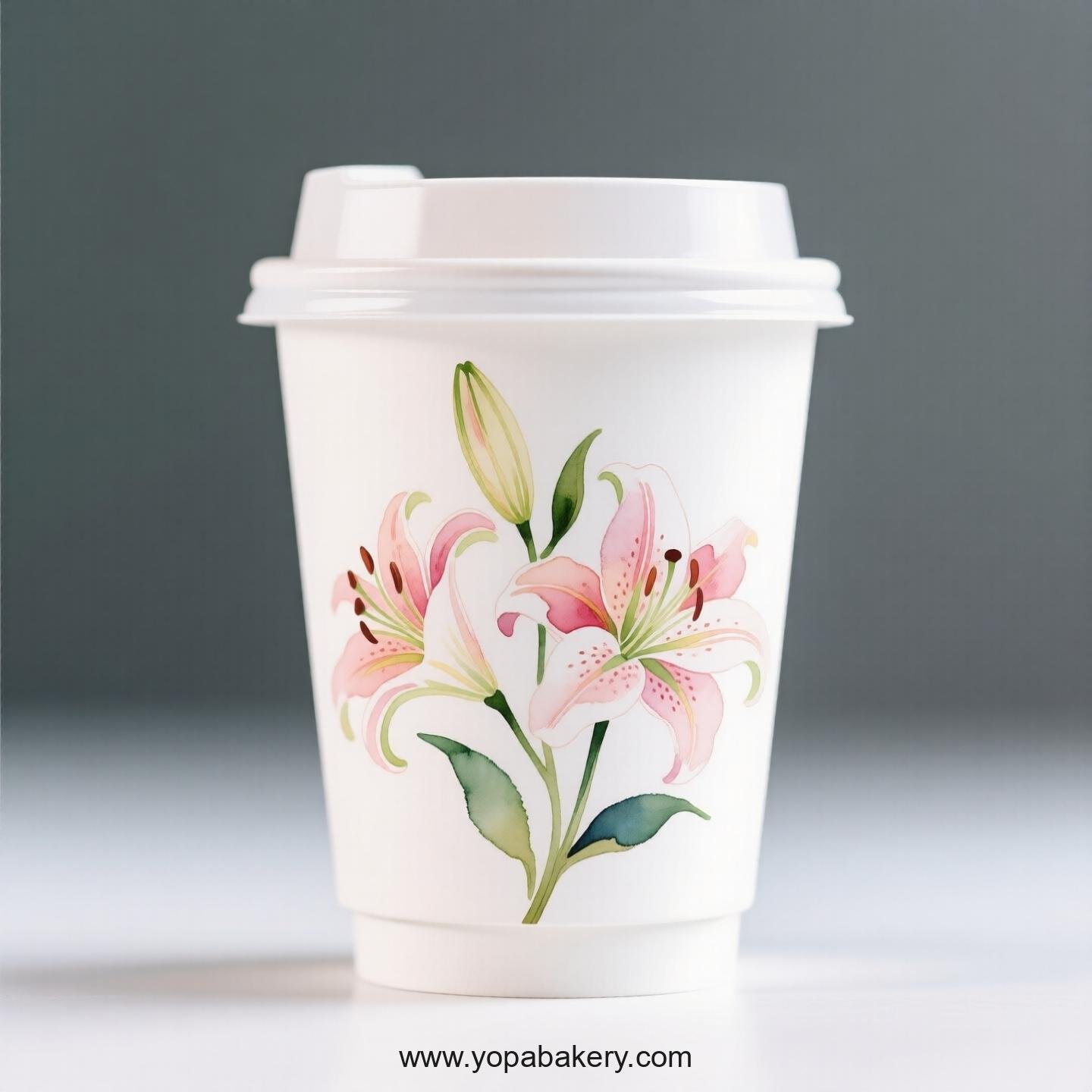 Lily Themed Coffee Paper Cups Supplier: Tailored for Your Cafe