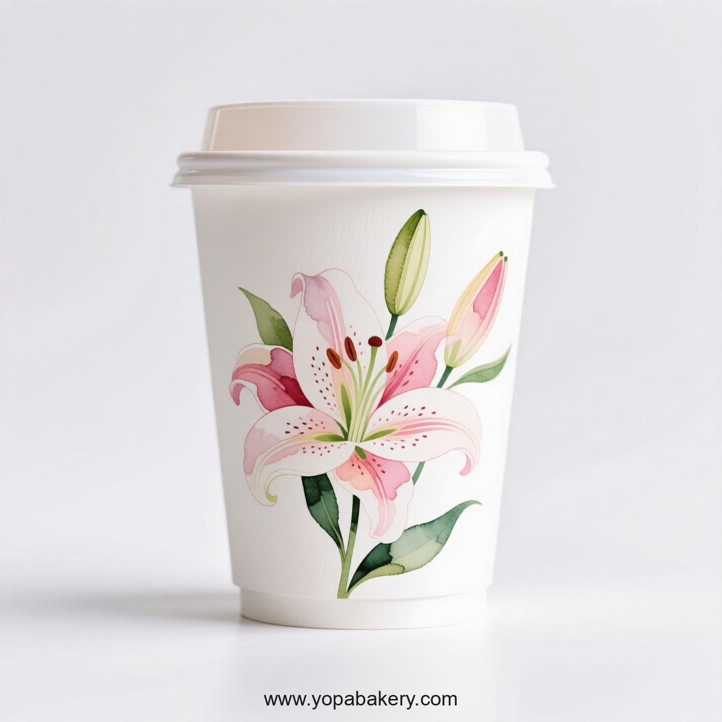 Lily Themed Coffee Paper Cups Supplier: Tailored for Your Cafe