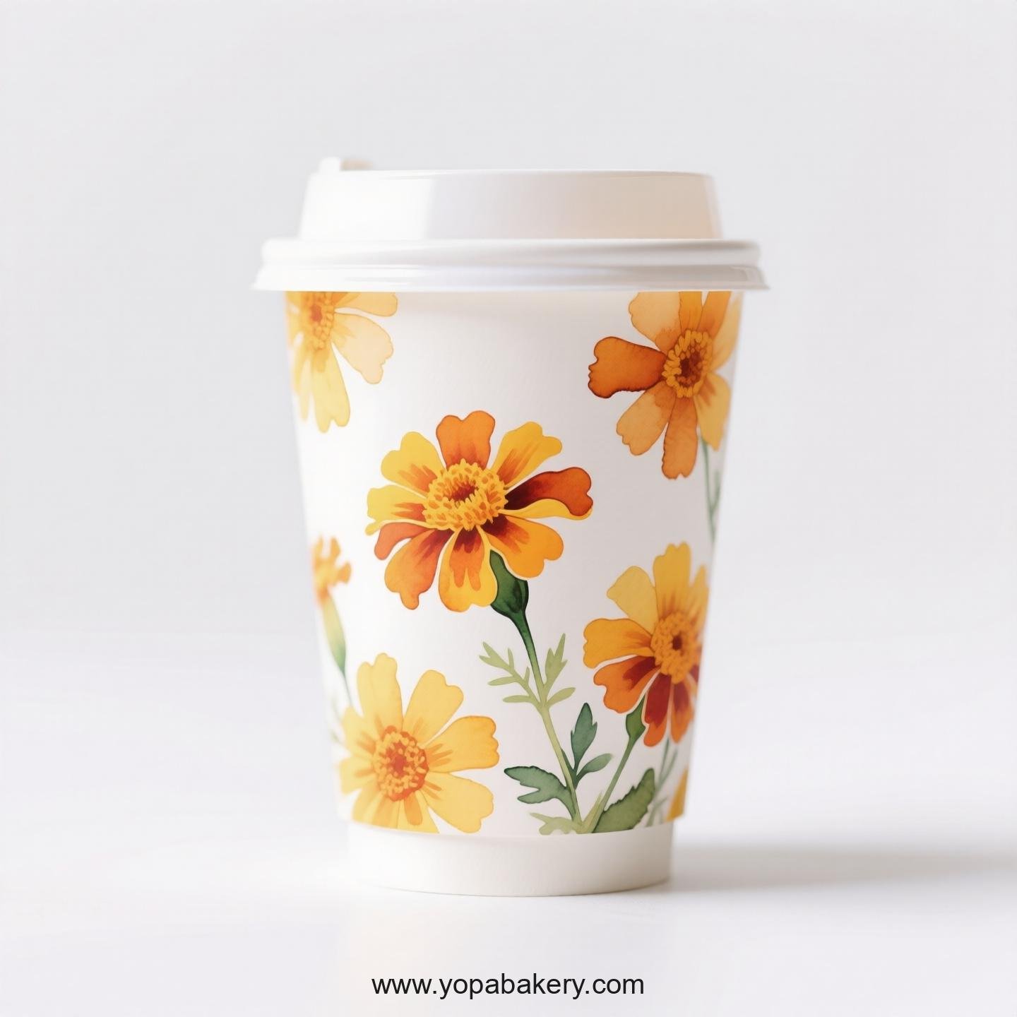 Disposable Marigold Themed Coffee Paper Cups Factory: 4-24 oz Custom Logo & Door to Door Disposable Marigold Themed Coffee Paper Cups Factory: 4-24 oz Custom Logo & Door to Door