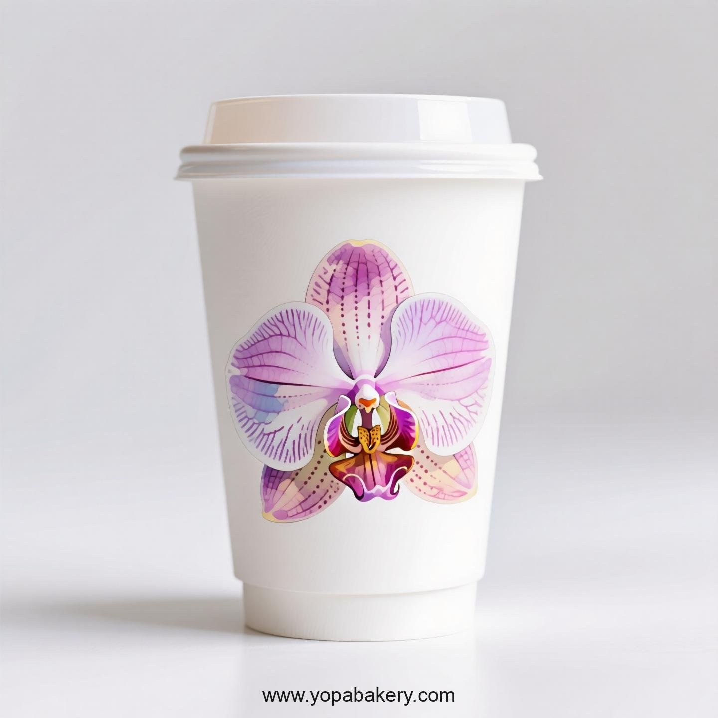 Disposable Orchid Themed Coffee Paper Cups Factory: 4-24 oz Custom Logo & Door to Door