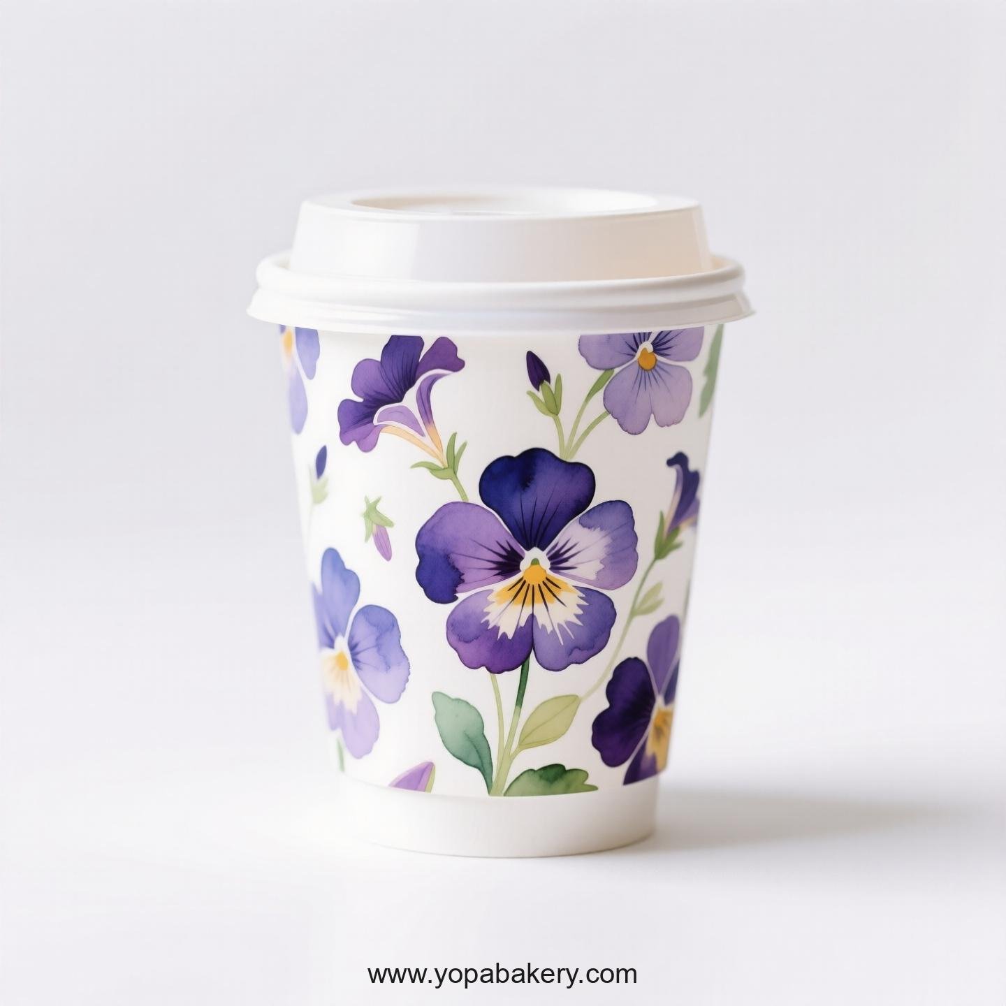 Disposable Petunia Themed Coffee Paper Cups Factory: 4-24 oz Custom Logo & Door to Door