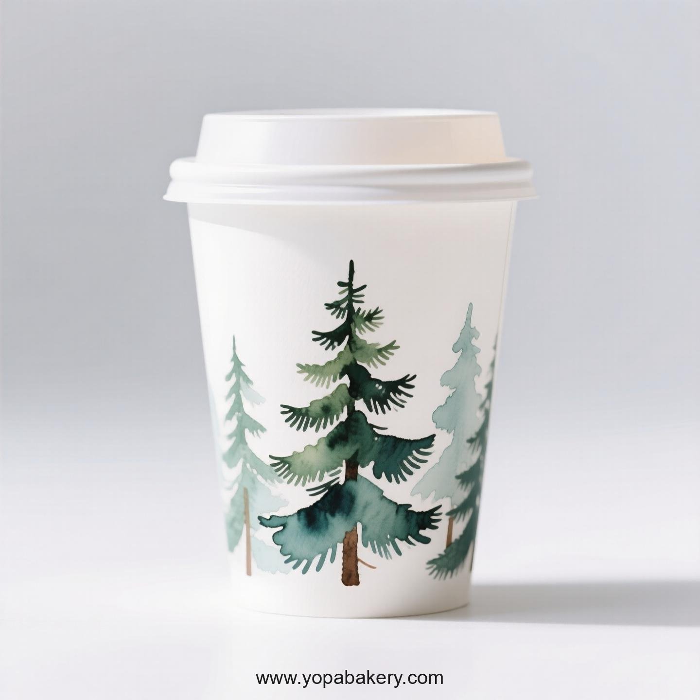 Pine Tree Design Coffee Paper Cups: Reliable Supplier Direct