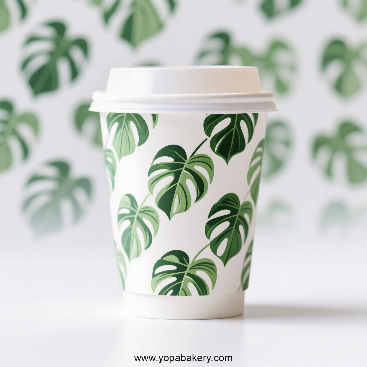 Disposable Pothos Themed Coffee Paper Cups Factory: 4-24 oz Custom Logo & Door to Door
