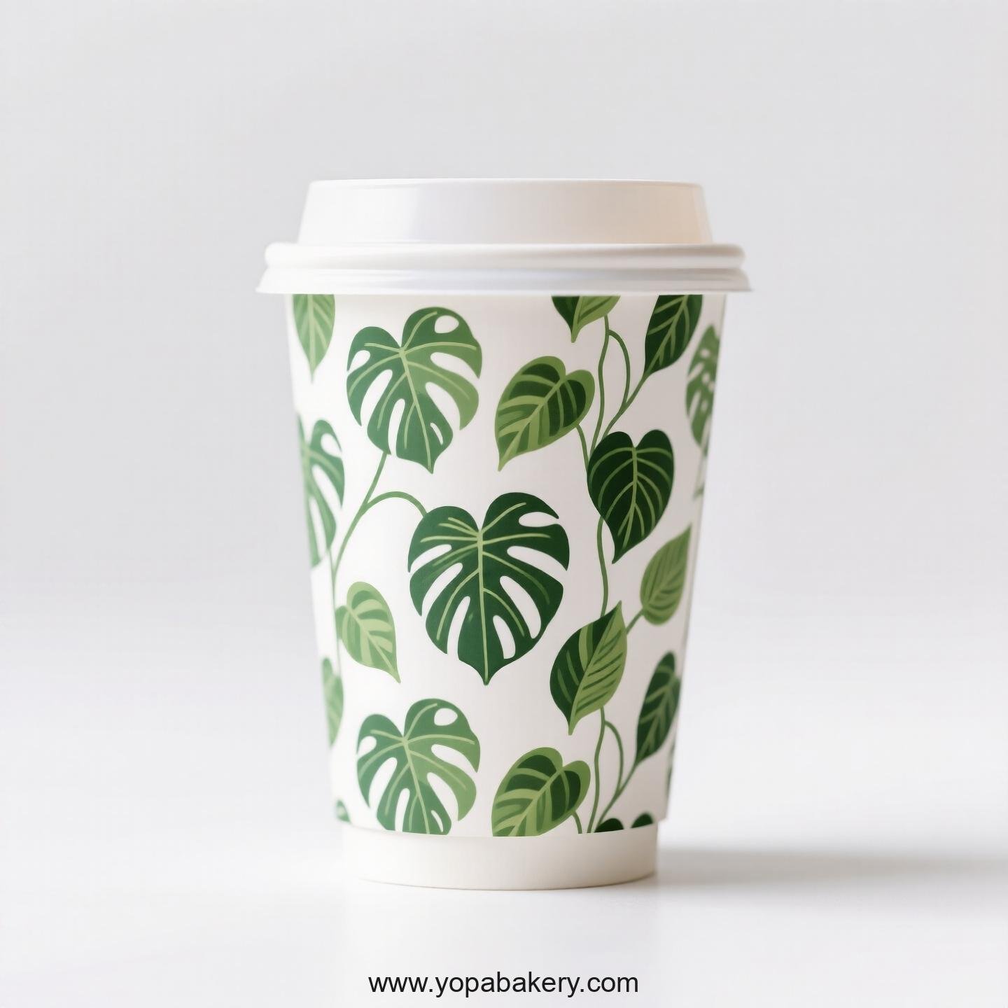 Disposable Pothos Themed Coffee Paper Cups Factory: 4-24 oz Custom Logo & Door to Door