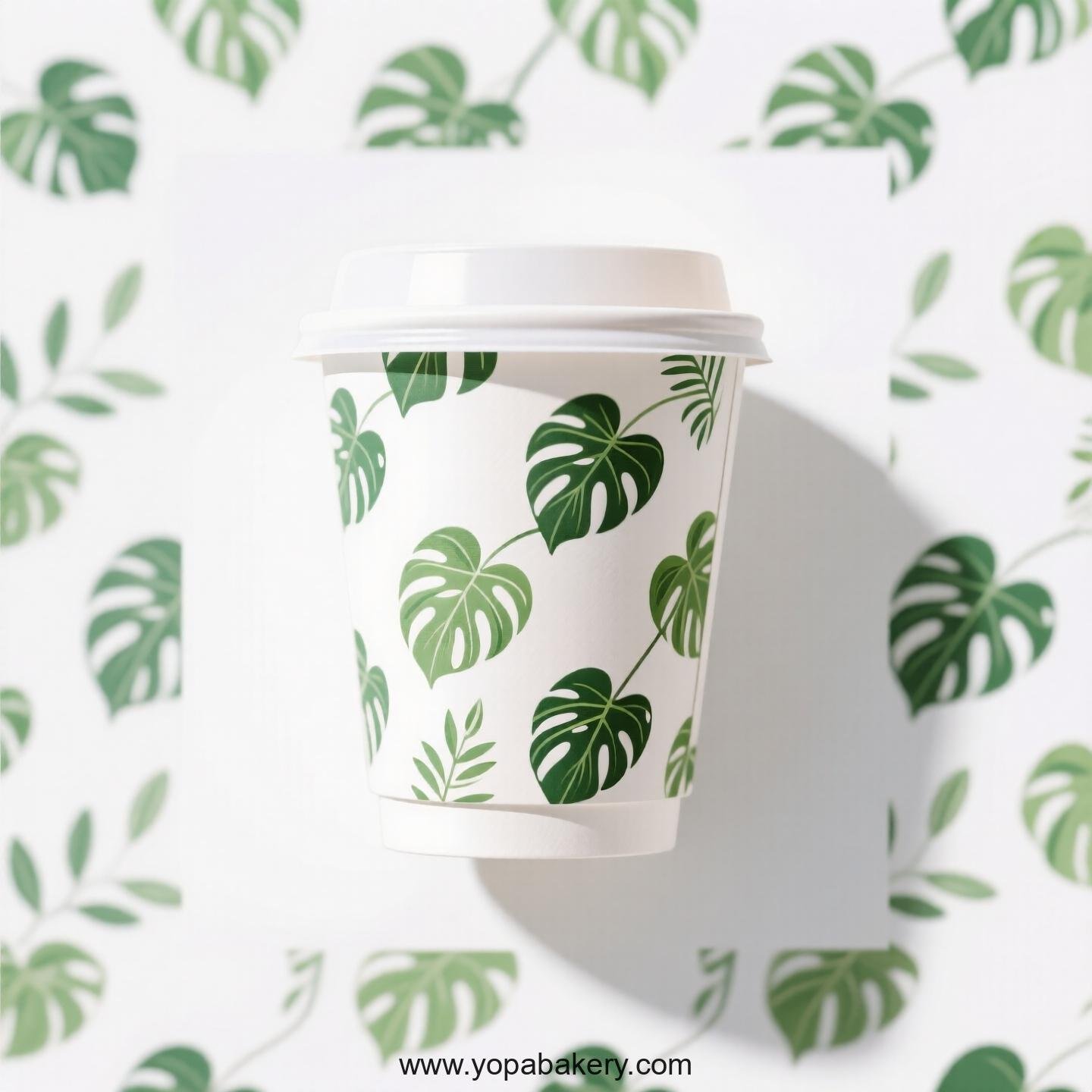 Disposable Pothos Themed Coffee Paper Cups Factory: 4-24 oz Custom Logo & Door to Door