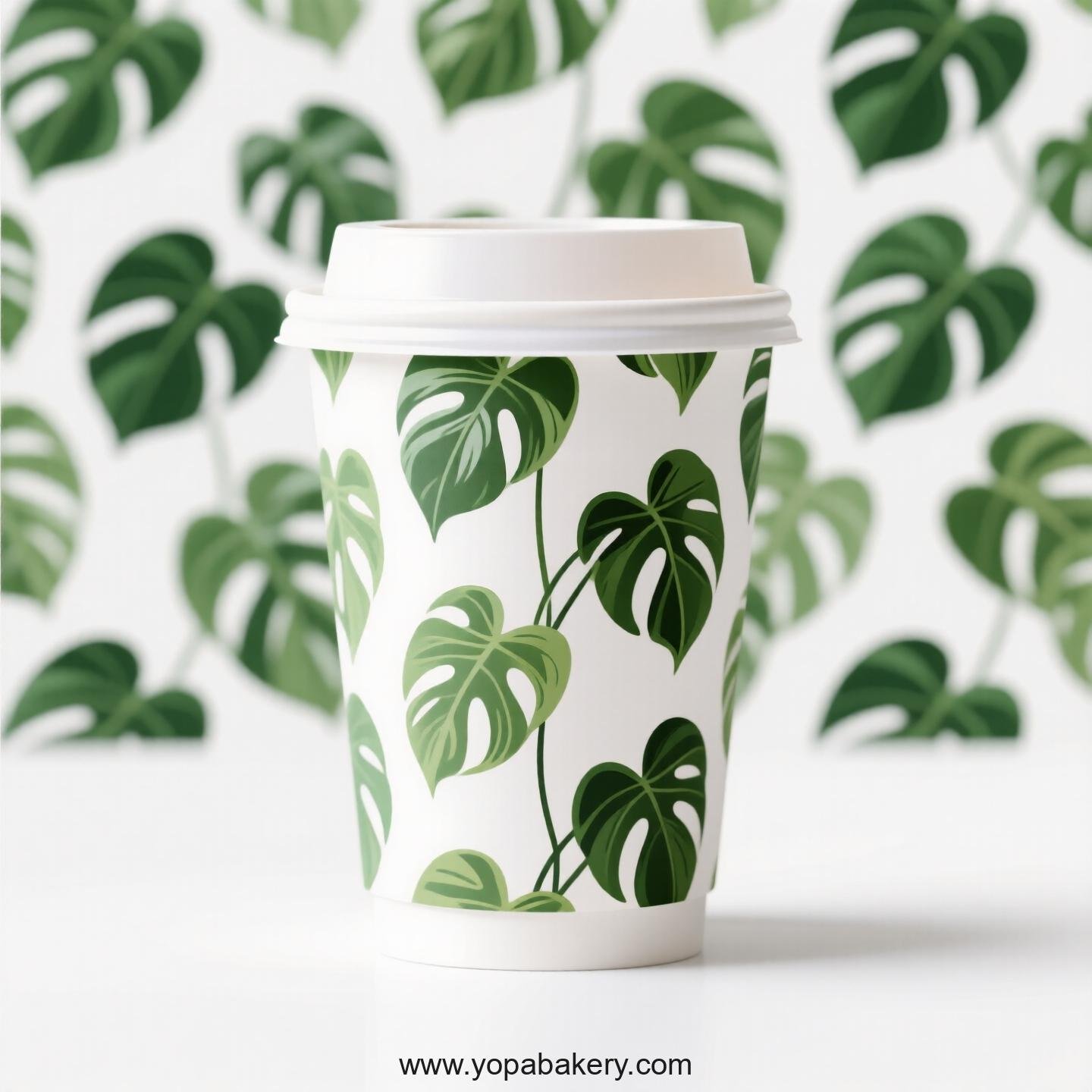 Disposable Pothos Themed Coffee Paper Cups Factory: 4-24 oz Custom Logo & Door to Door