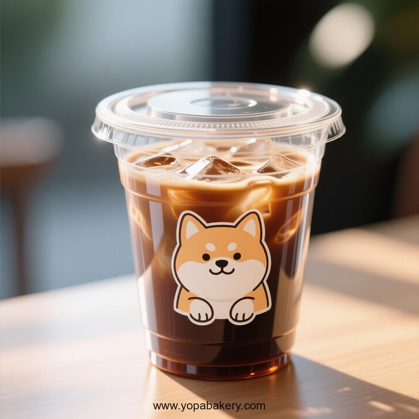 Shiba Inu Dog Themed Clear Plastic Cups - Disposable PP & PET Coffee Cups with Lids