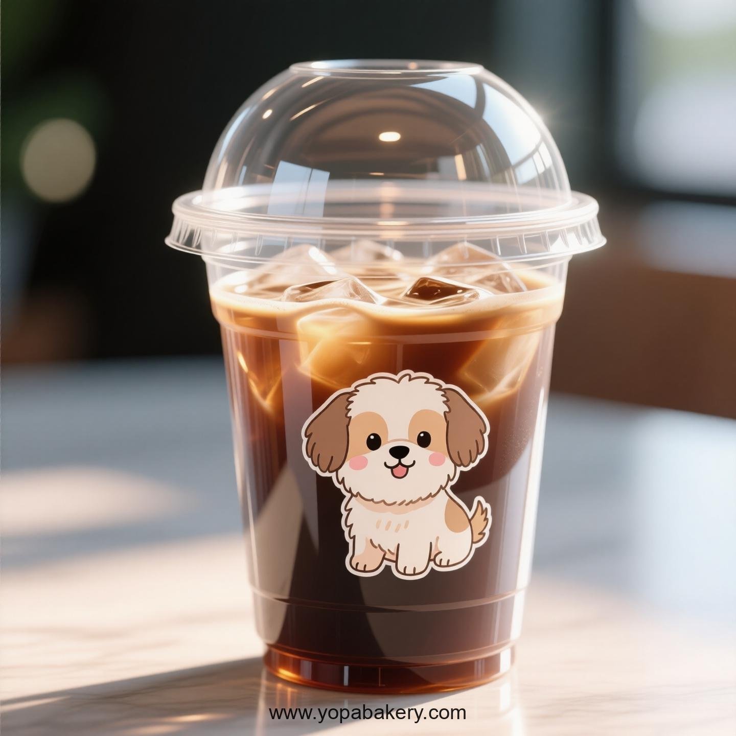 Shih Tzu Dog Themed Clear Plastic Cups - Disposable PP & PET Coffee Cups with Lids