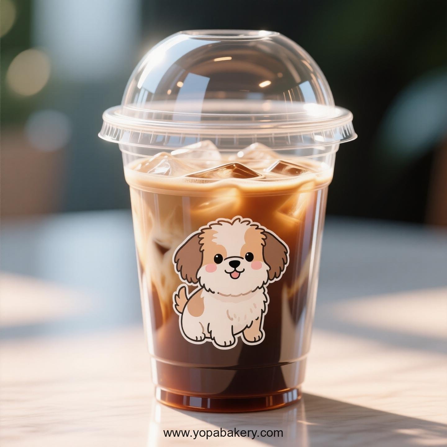 Shih Tzu Dog Themed Clear Plastic Cups - Disposable PP & PET Coffee Cups with Lids