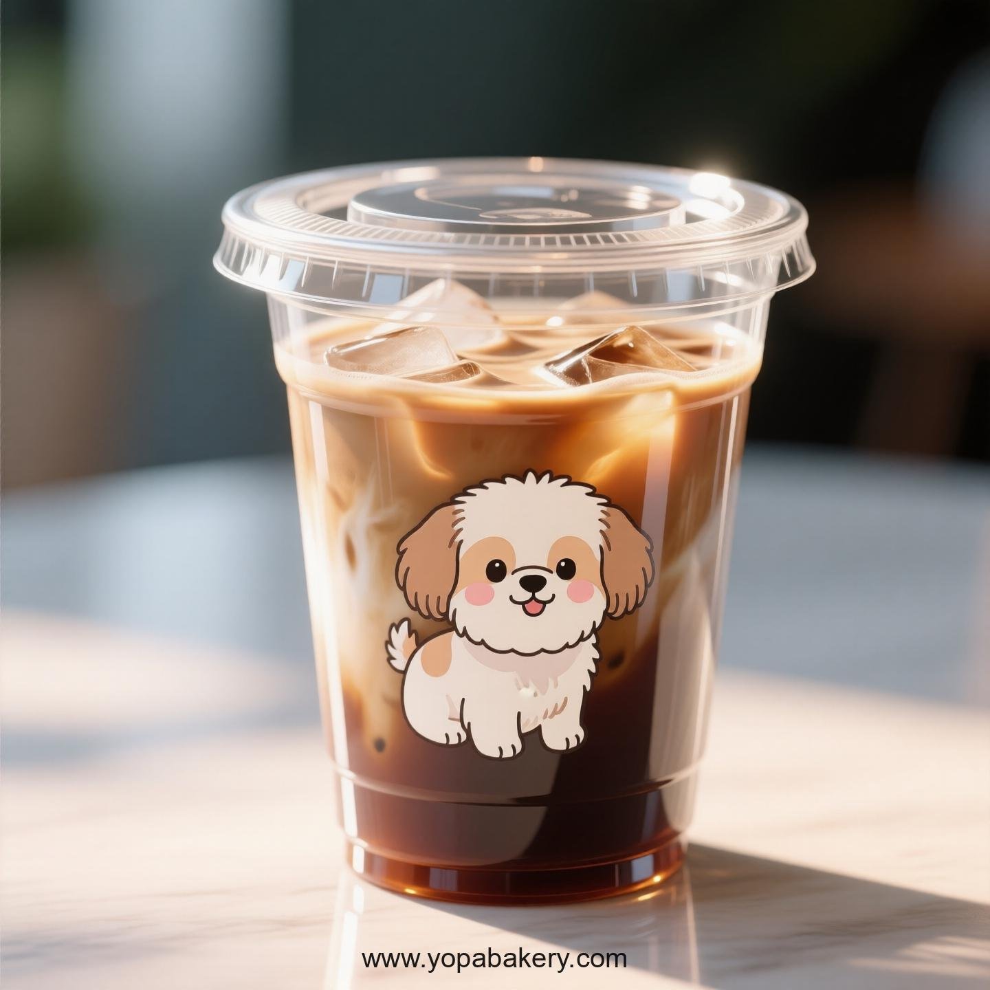 Shih Tzu Dog Themed Clear Plastic Cups - Disposable PP & PET Coffee Cups with Lids