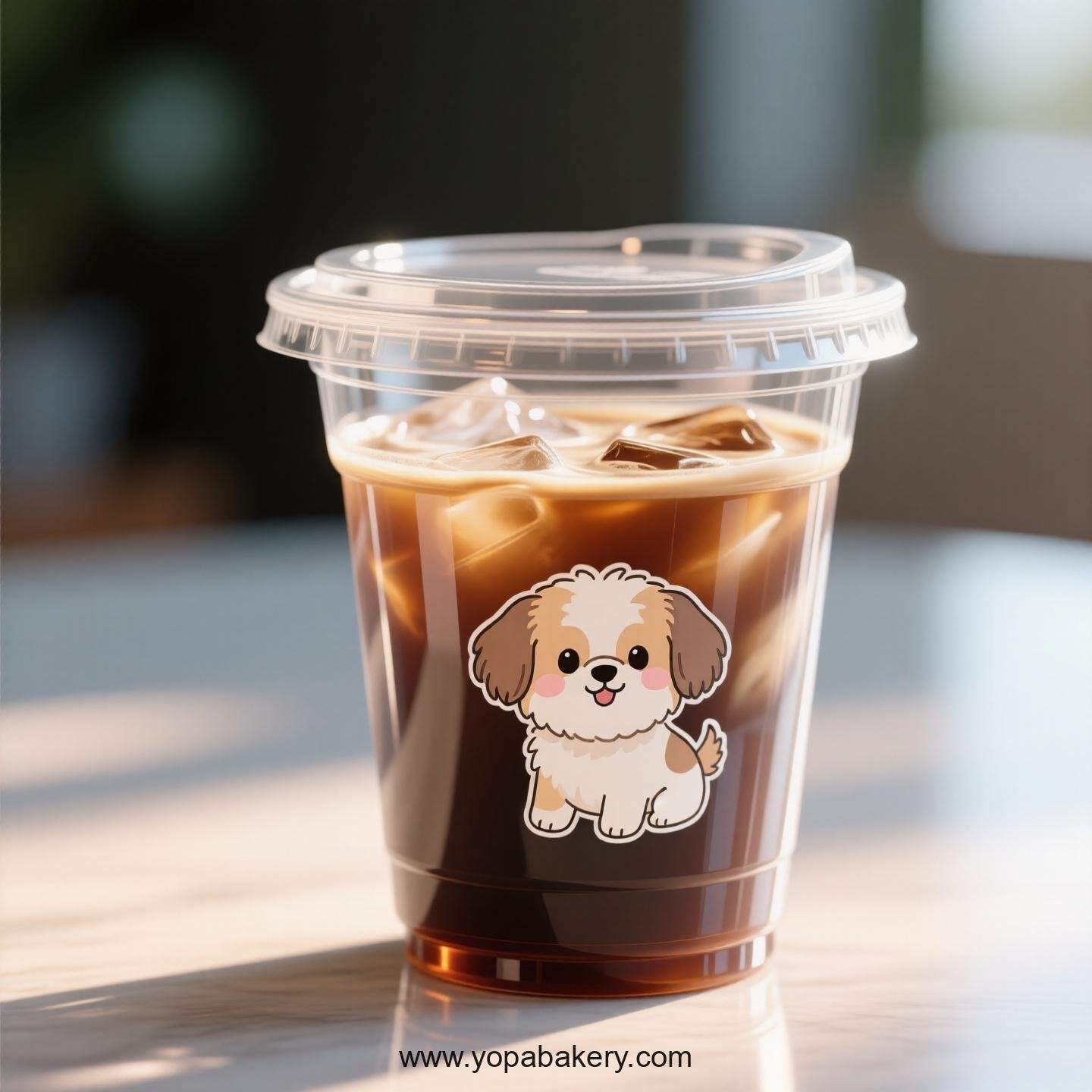 Shih Tzu Dog Themed Clear Plastic Cups - Disposable PP & PET Coffee Cups with Lids