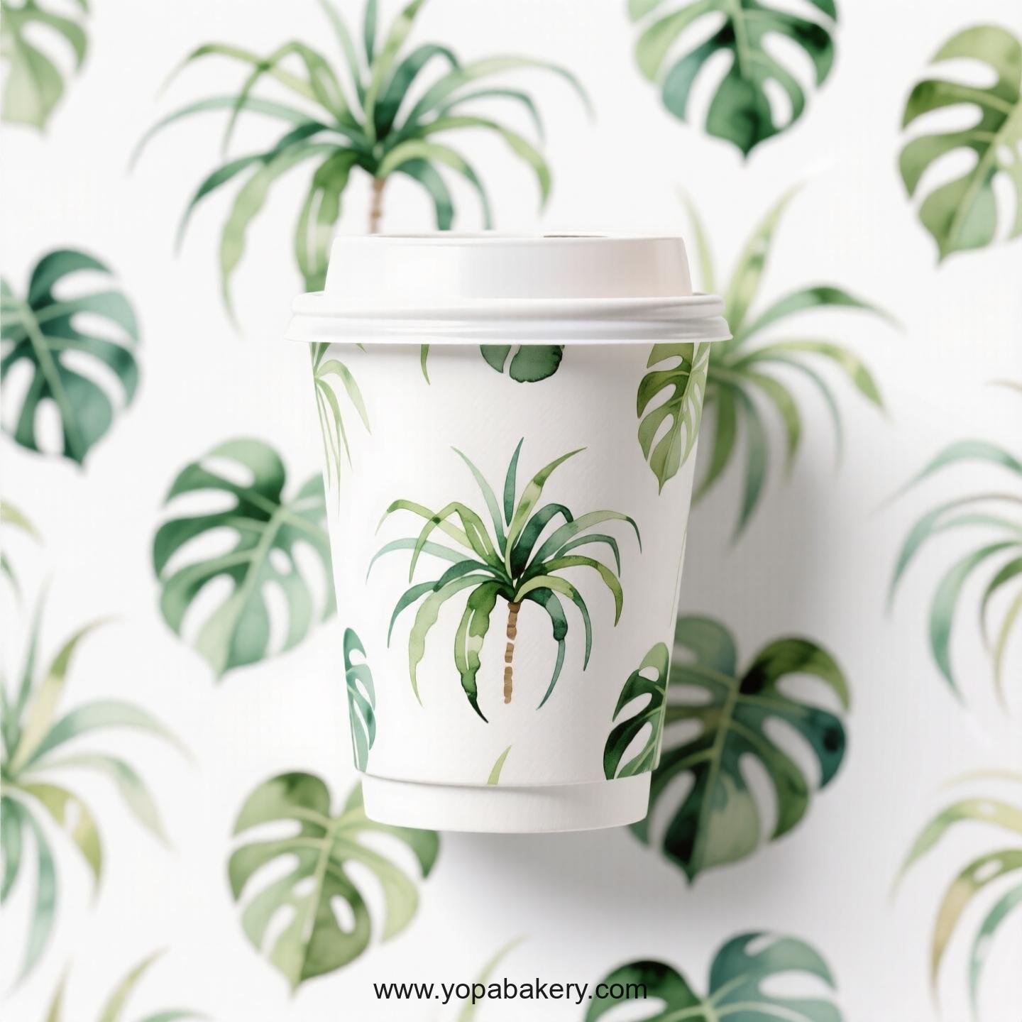 Spider Plant Themed Coffee Paper Cups Factory: 4-24 oz Disposable Cup Custom Logo & Door to Door