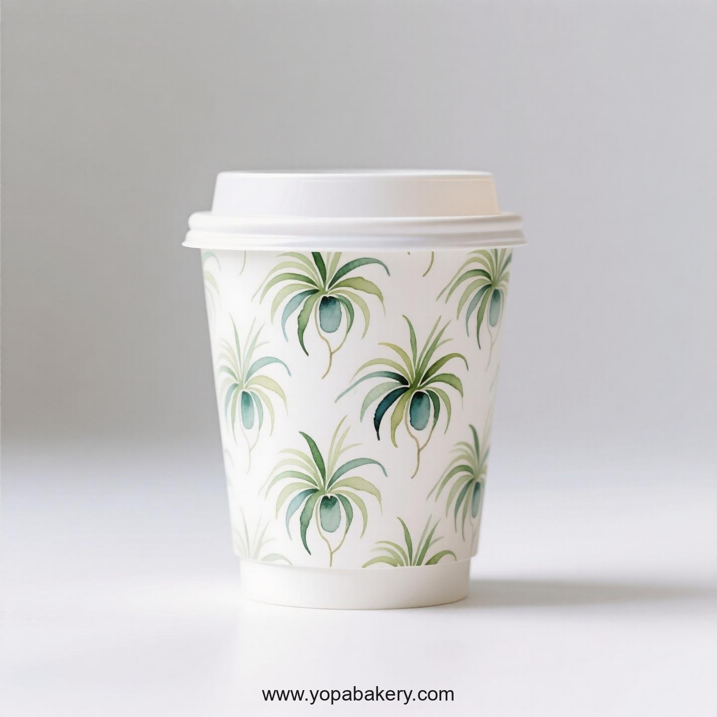 Spider Plant Themed Coffee Paper Cups Factory: 4-24 oz Disposable Cup Custom Logo & Door to Door