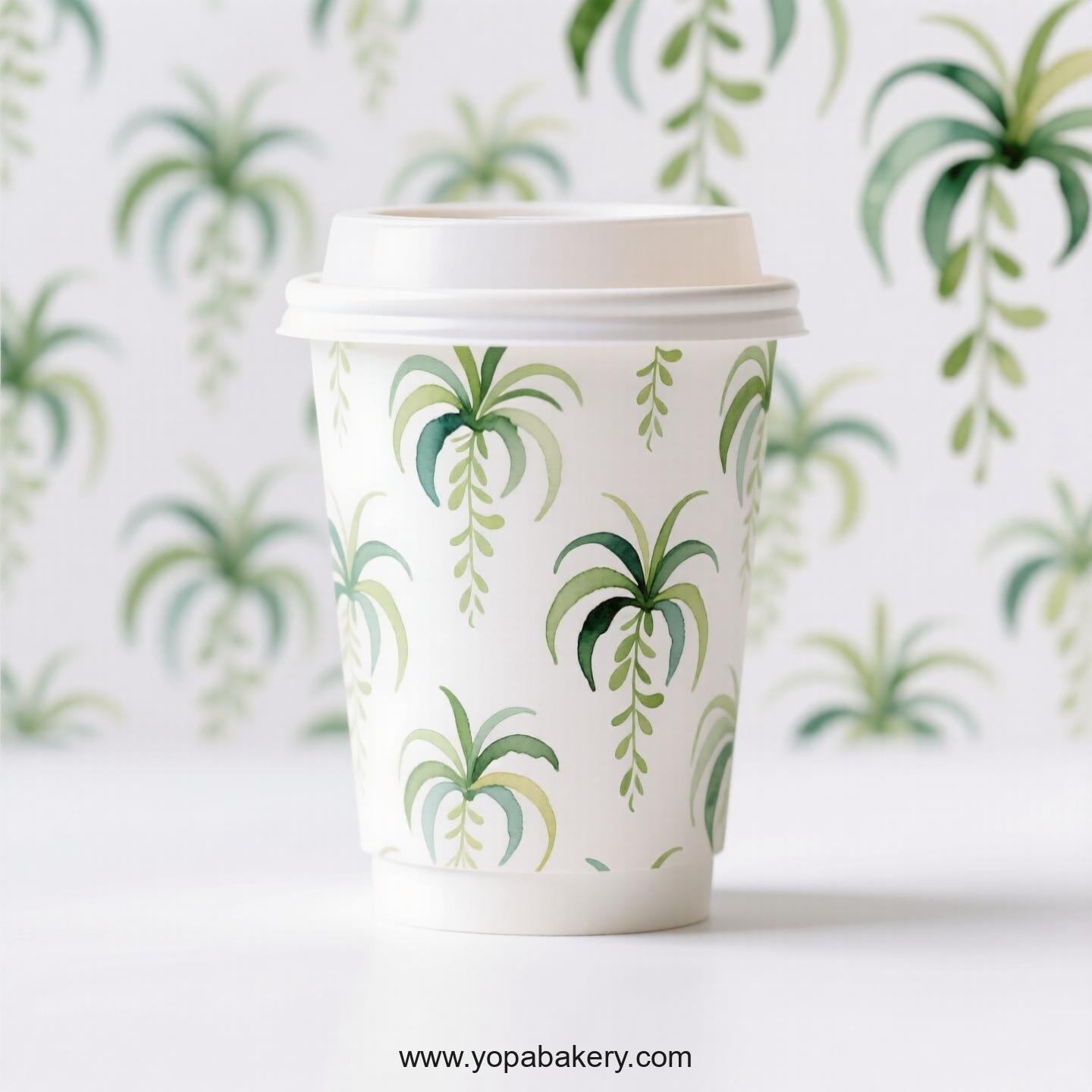 Spider Plant Themed Coffee Paper Cups Factory: 4-24 oz Disposable Cup Custom Logo & Door to Door