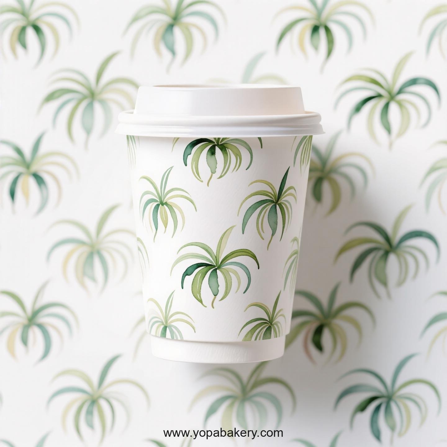 Spider Plant Themed Coffee Paper Cups Factory: 4-24 oz Disposable Cup Custom Logo & Door to Door